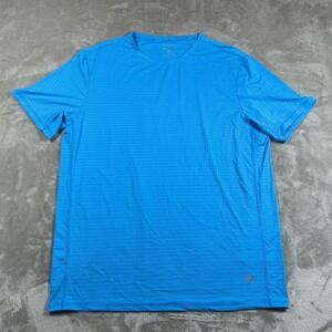 Soybu Athletic Shirt Mens Large Striped Performance Running Short Sleeve Stretch